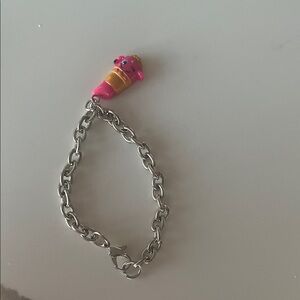 Pink and Orange Ice Cream Charm Bracelet